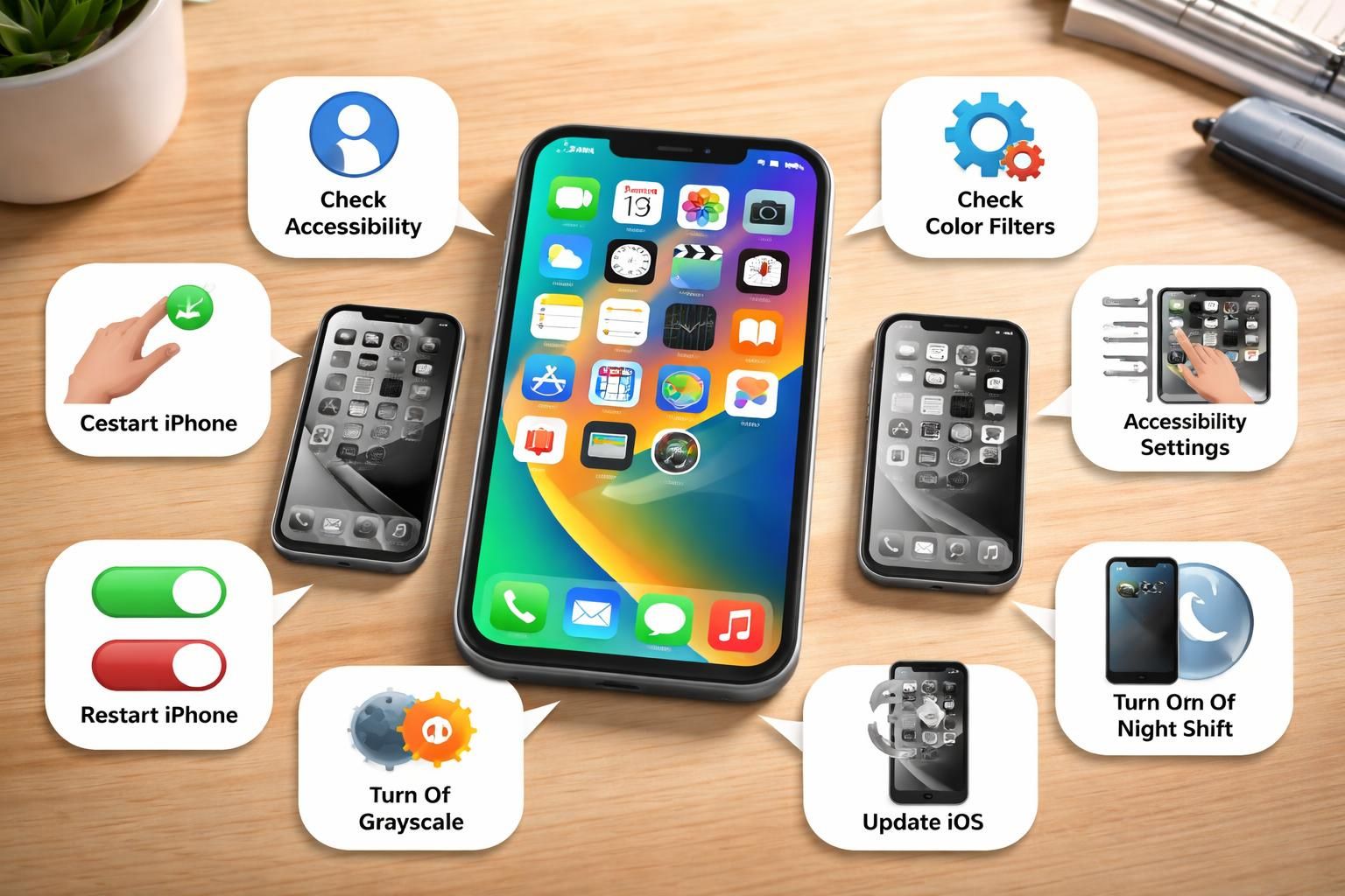 découvrez 7 astuces efficaces pour résoudre le problème d'écran noir et blanc sur votre iphone et retrouver des couleurs éclatantes facilement.
