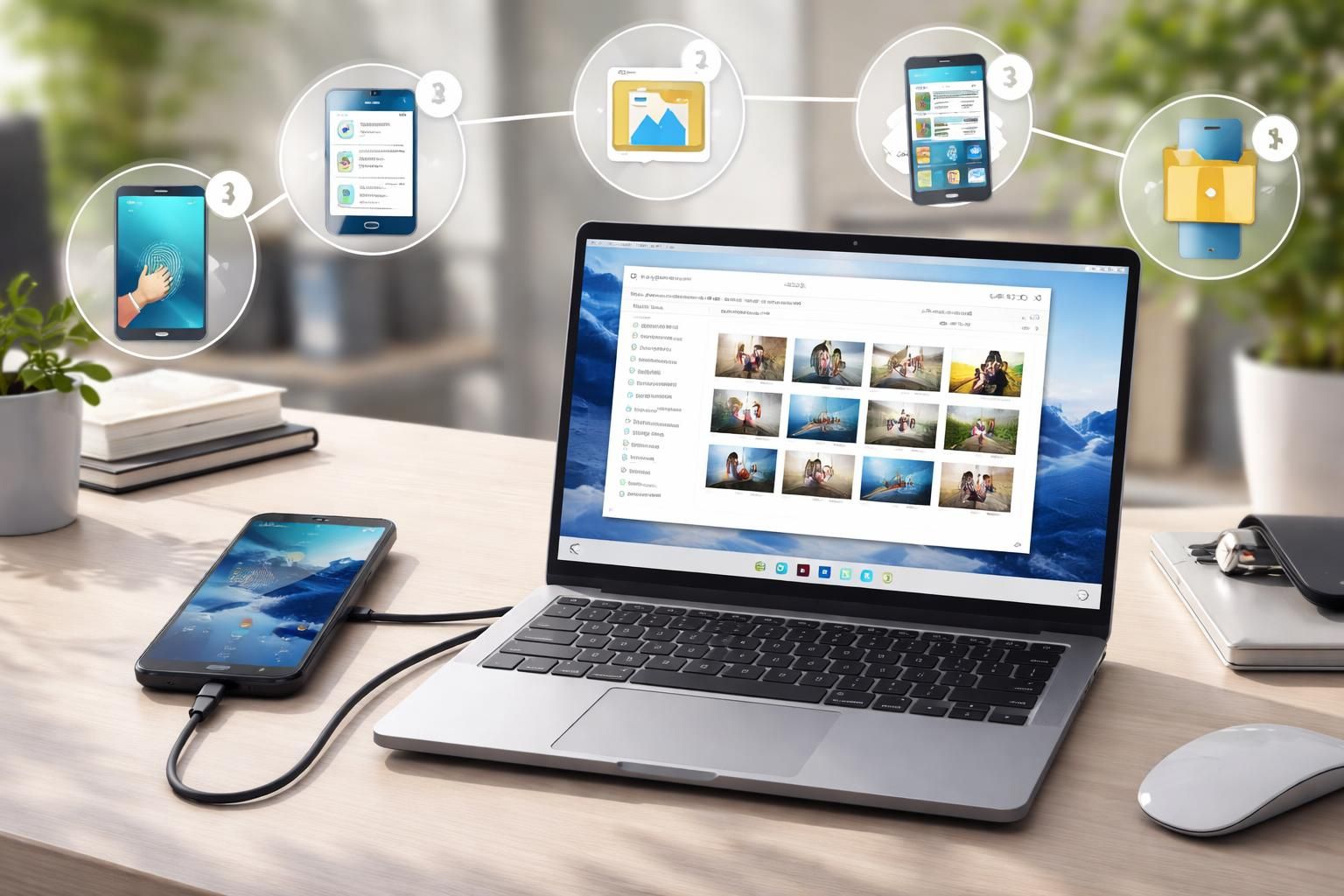 découvrez comment transférer facilement vos photos d'android vers votre pc en 5 étapes simples et rapides. suivez notre guide pratique pour sauvegarder vos souvenirs en toute sécurité.